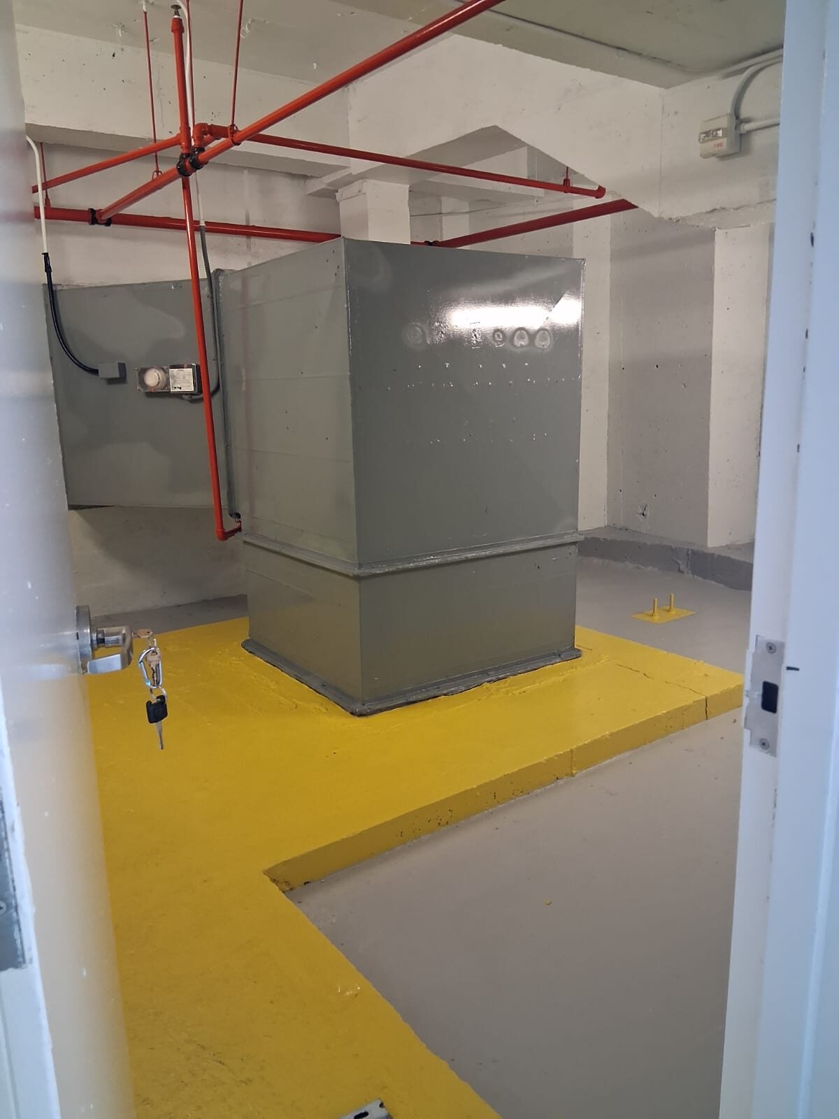 Mechanical piping and electrical enclosures with safety markings
